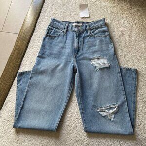NWOT Levi's '94 Baggy High Rise Straight Leg Distressed Women's Jeans Size 26/31